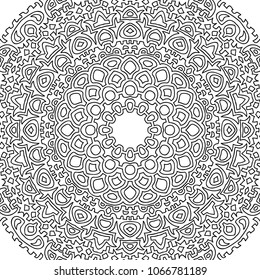 Vector Zentangle. Black and White Seamless Pattern for Adult Coloring Page. Mandala Ornament for Seamless Texture. Tribal Zentangle Pattern in Vintage Style