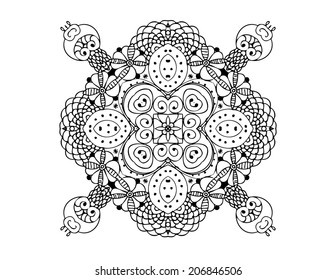 Vector Zentangle pattern on white background