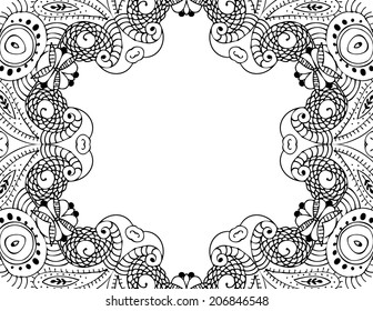 Vector Zentangle pattern on white background