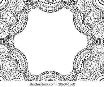Vector Zentangle pattern on white background