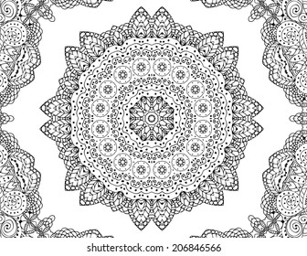 Vector Zentangle pattern on white background