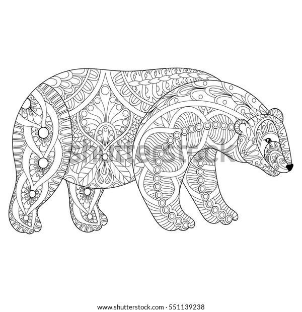 image vectorielle tete d ours polaire zentangle de stock libre droits 551139238 coloriage lama