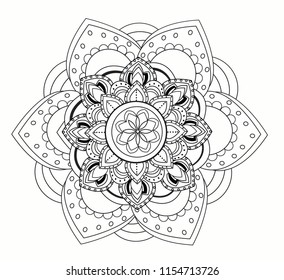 Vector zentangle template mandala for decorating greeting cards, coloring books, art therapy, anti stress, cover of notebook, print for t-shirt and textile.