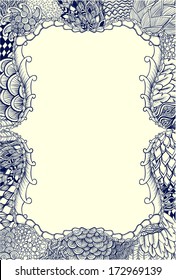 Vector zentangle vertical frame