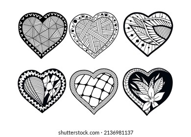 Vector zenteling heart with arabic ornament in mandala style