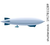 Vector zeppelin blimp air transport. Vintage dirigible aircraft ship with balloon isolated on white background