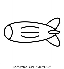Vector Zeppelin Outline Icon Design
