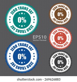 vector : zero trans fat sticker, tag, sign, icon, label 