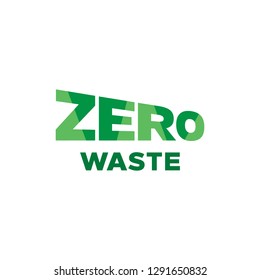 Vector Zero Waste logo design template. Lettering icon label background. Color illustration of  Refuse Reduce Reuse Recycle Rot. No Plastic and Go Green concept