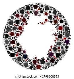 Collage de mapas de la provincia de Vector Zhejiang del virus covid-2019. La infección ataca el territorio de cuarentena desde el exterior. Consejos alrededor del collage de mapas de la provincia de Zhejiang compuesto de partes de infección.