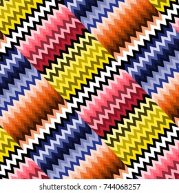 Vector zig zag abstract colorful optical ethnic pattern,creative geometric background