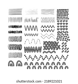 Vector zig zag set background. Geometry group batik graphic. Rainbow. Hand drawn doodle painting. Design illustration brush stroke. Art backdrop vector concept. Black color. Wave