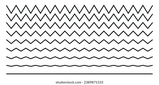 Vector from a zigzag line to a straight line on white background.