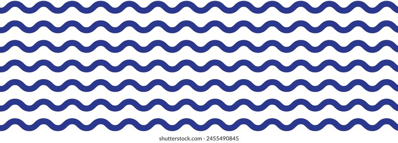 Vector zigzag lines and waves, wavy pattern. Squiggle zig zag frame with wiggle. Curvy undulate parallel borders. Curve sinuous stroke with sine. Design of squiggly seamless water graphic brushes.