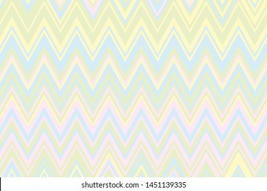 Vector zigzag pattern. Chevron background. Pale pink, green and blue color. 