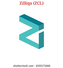 Vector Zilliqa (ZIL) digital cryptocurrency logo. Zilliqa (ZIL) icon. Vector illustration isolated on white background.