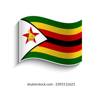 Vector Zimbabwe waving Flag Icon