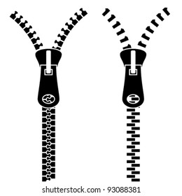 vector zipper black symbols