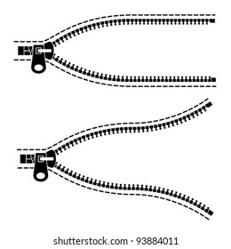 vector zipper black symbols
