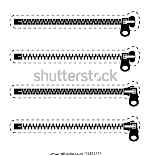 벡터 지퍼 검정 기호 스톡 벡터(로열티 프리) 93143947