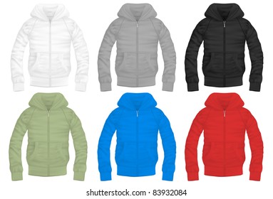 vector zipper hooded sweatshirt with pockets