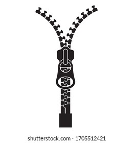 Vektorillustration Reißverschluss Symbol. geschlossener und offener Reißverschluss, Verschluss. Zip.