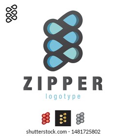 Vector Zipper / Map Pins, Amphibian Scales Logo. Professionally designed Icon, shape, sign graphics.