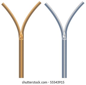 vector zipper in two color variations