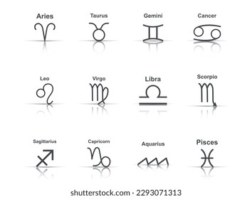 Vector zodiac icon in flat style. Astrology sign illustration pictogram. Horoscope business concept.