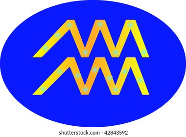 vector zodiac sign with festive winter characters.