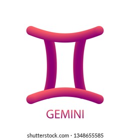 Vector zodiac sign gemini abstract icon