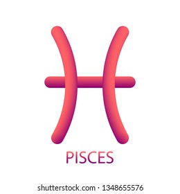 Vector zodiac sign pisces abstract icon