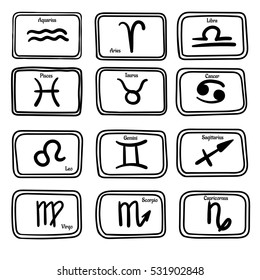 Vector zodiac signs