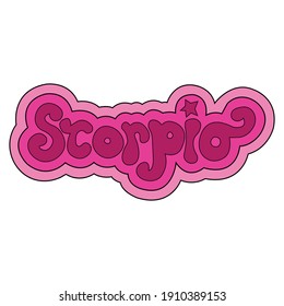 Vector Zodiac Signs. Scorpio Star Vector. Beautiful and Simple Vector of Scorpio Sign and Constellation Name. Flat Vector Illustration of the Zodiac Horoscope Constellations.