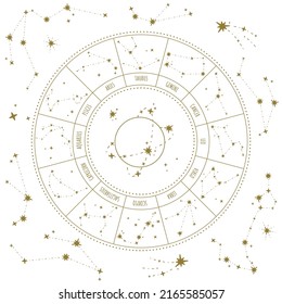 Vector zodiac signs. Star constellations