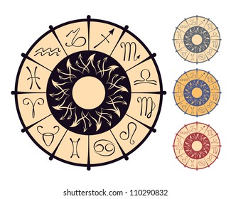 Vector zodiacal circles