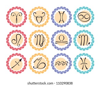 Vector zodiacal icons' set