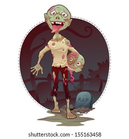 Vector Zombie Bro. Zombie brothers out from his grave. 