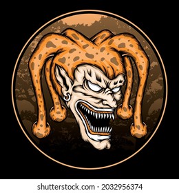 Vector zombie clown head. Premium vector