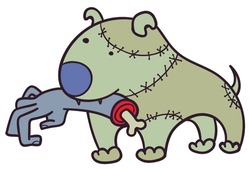 Vector Zombie Dog With A Human Hand