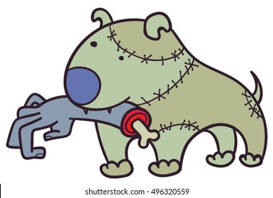 Vector Zombie Dog With A Human Hand