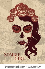 Vector  zombie girl 