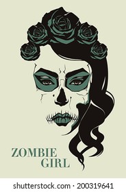 Vector zombie girl 