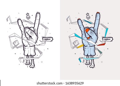 vector zombie hand for halloween
