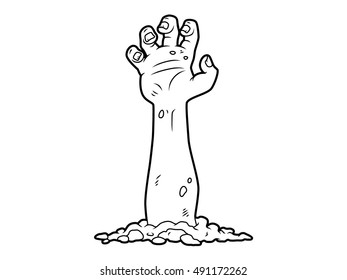 Vector Zombie Hand Line Art