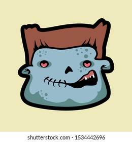 Vector Zombie Illustration. Vector Zombie Head