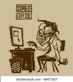 Vector zombie in office