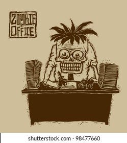 Vector zombie in office
