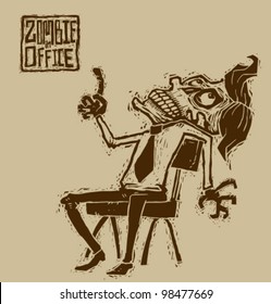 Vector zombie in office