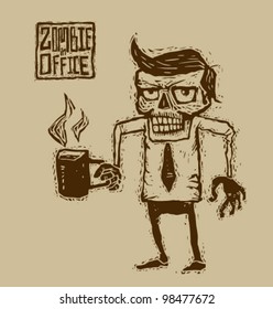 Vector zombie in office